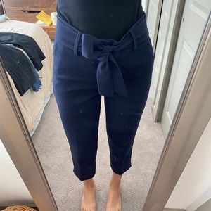 Navy Blue Cropped Dress Pant Lightly Worn Size 6